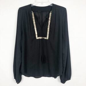 Hazel I Long Sleeve Black Top